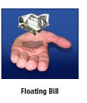 floating dollar bill
