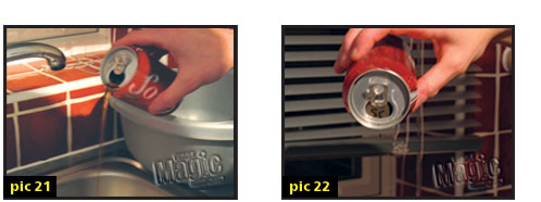 coin into soda can