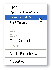 Save Target As or Save Link As Save Target As or Save Link As